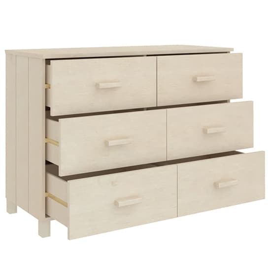 Matia Solid Pinewood Chest Of 6 Drawers In Honey Brown_4
