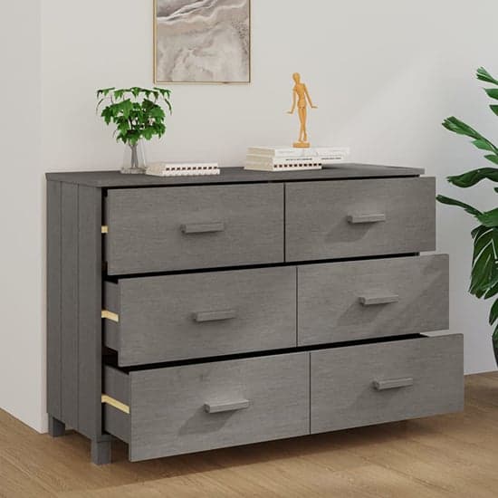 Matia Solid Pinewood Chest Of 6 Drawers In Light Grey_2