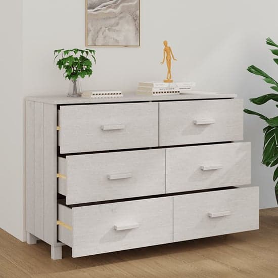 Matia Solid Pinewood Chest Of 6 Drawers In White_2