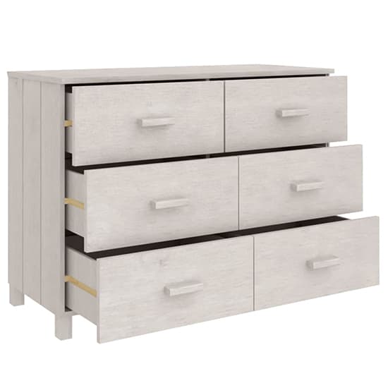 Matia Solid Pinewood Chest Of 6 Drawers In White_4