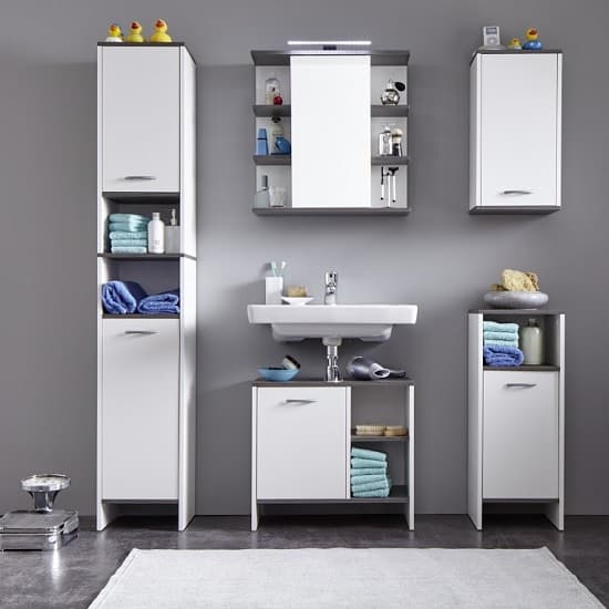 Matis Wall Mirrored Cabinet In White And Smoky Silver_4