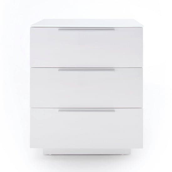 Fresh Tall Bedside Cabinet In White Glass Top And High Gloss_2
