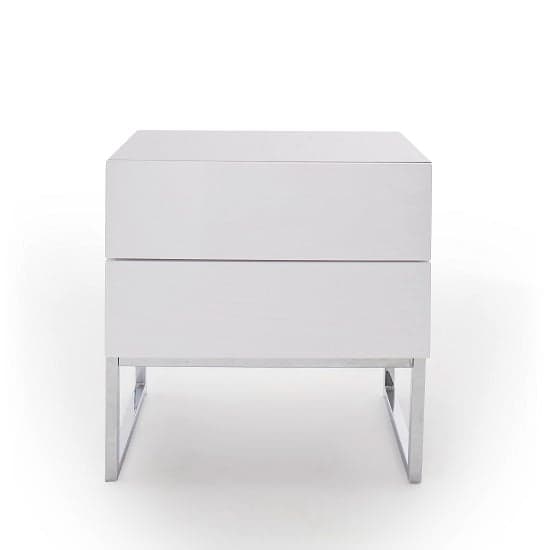 Strada High Gloss Bedside Cabinet With 2 Drawers In White_3