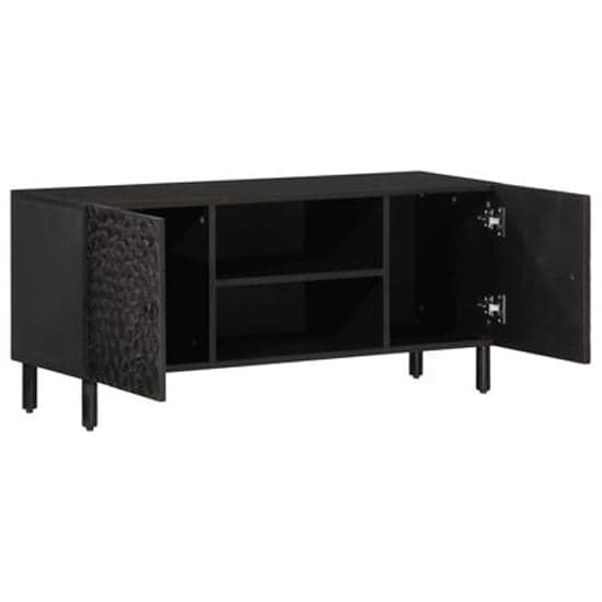 Matlock Wooden TV Stand With 2 Shelves and 2 Doors In Black_2