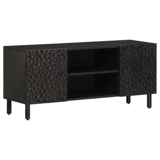 Matlock Wooden TV Stand With 2 Shelves and 2 Doors In Black_1