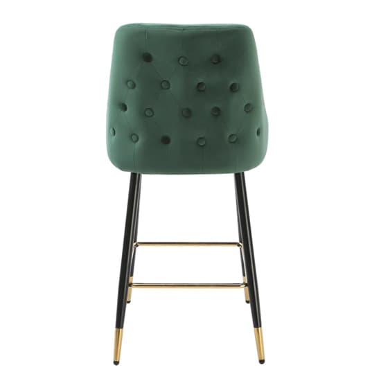 Maura Chesterfield Green Velvet Bar Chairs In Pair Furniture in Fashion