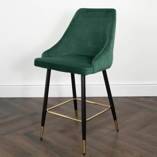Maura Chesterfield Green Velvet Bar Chairs In Pair_5