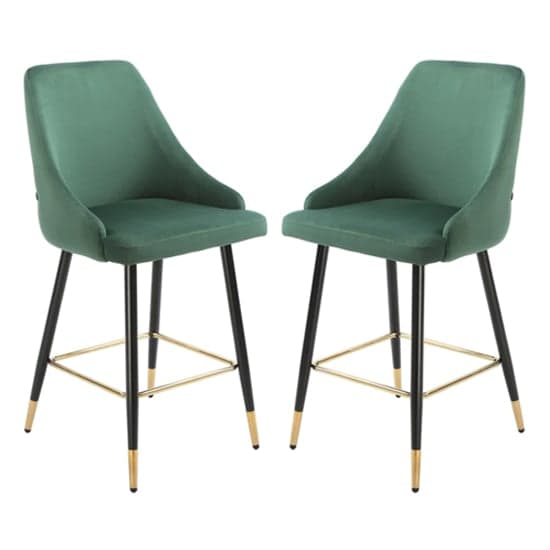 Maura Chesterfield Green Velvet Bar Chairs In Pair_1