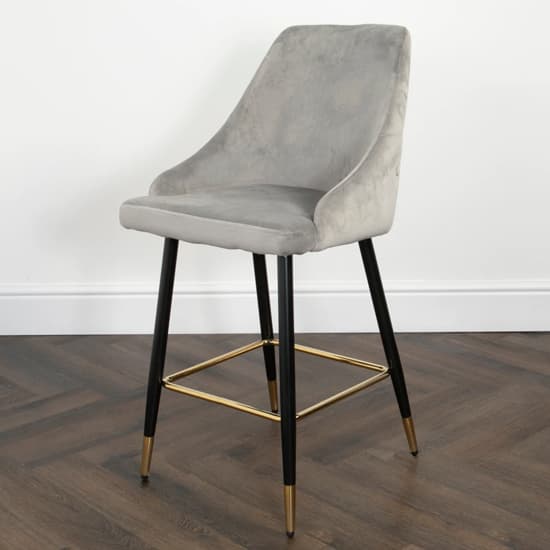 Maura Chesterfield Grey Velvet Bar Chairs In Pair_5