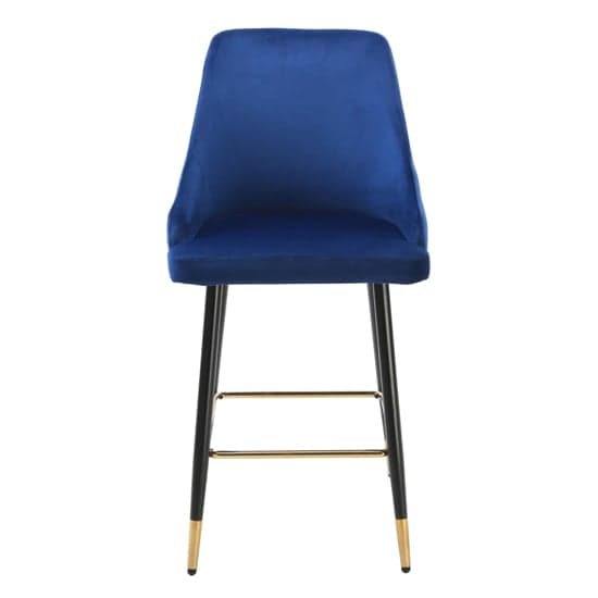 Maura Chesterfield Navy Blue Velvet Bar Chairs In Pair_2