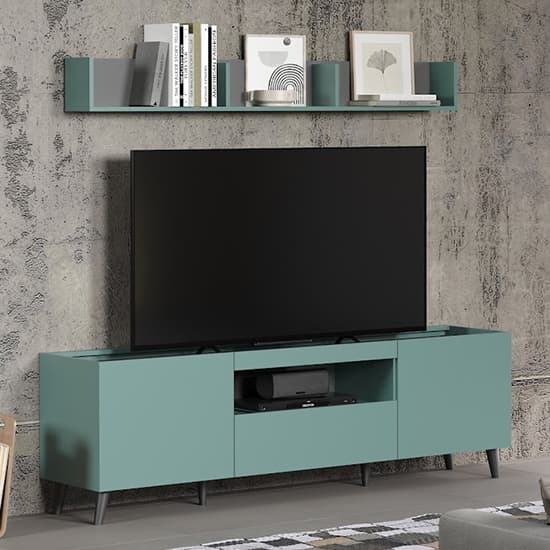 Mavis Living Room Furniture Set In Dusk Blue With LED_3