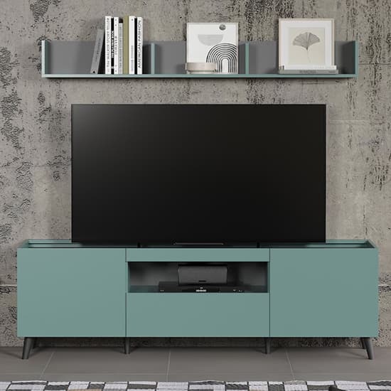 Mavis Living Room Furniture Set In Dusk Blue With LED_4