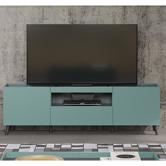 Mavis TV Stand With 2 Doors 1 Drawer In Dusk Blue And LED_4