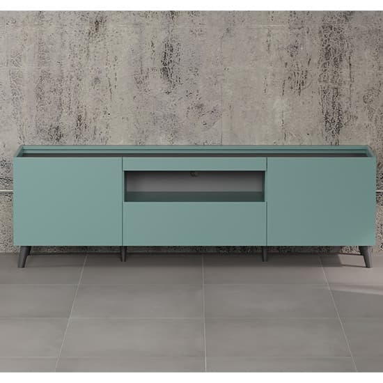 Mavis TV Stand With 2 Doors 1 Drawer In Dusk Blue And LED_6