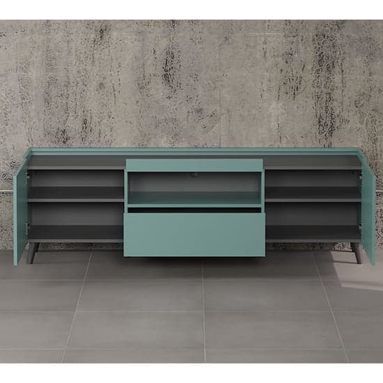 Mavis TV Stand With 2 Doors 1 Drawer In Dusk Blue And LED_7