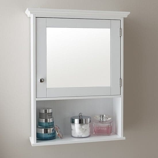Catford Wall Mounted Mirrored Bathroom In White Furniture in