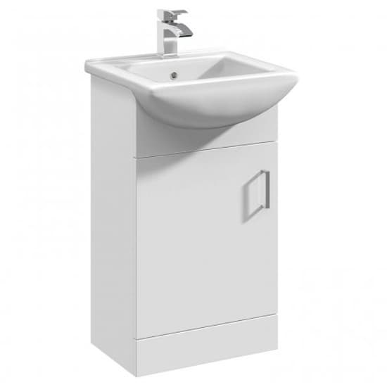 Mayetta 45cm Floor Vanity Unit With Square Basin In Gloss White_2
