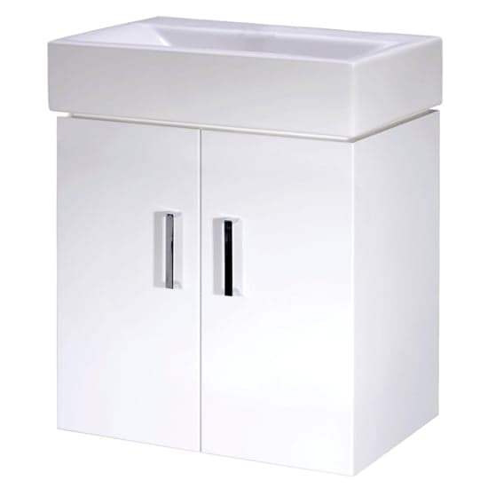 Mayetta 45cm Wall Vanity Unit With Basin In Gloss White_2