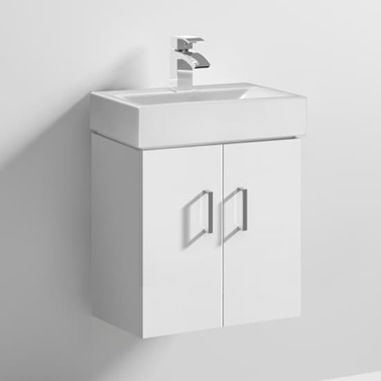 Mayetta 45cm Wall Vanity Unit With Basin In Gloss White_1