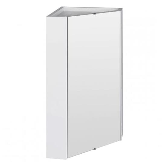 Mayetta 46cm Corner Bathroom Mirrored Cabinet In Gloss White_2