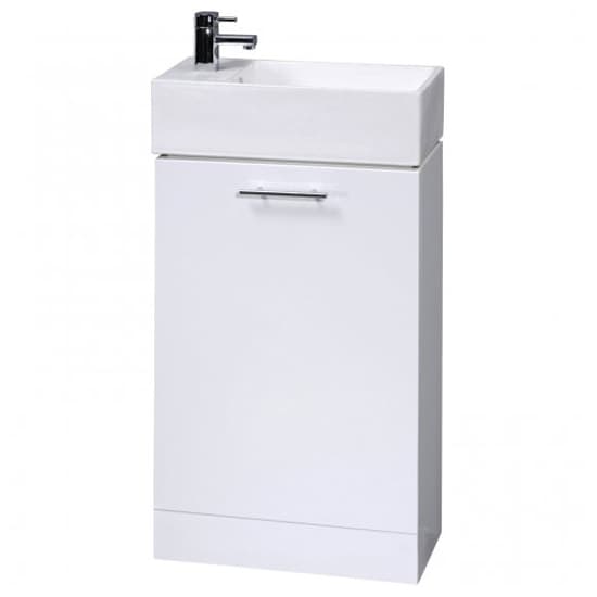 Mayetta 48cm Floor Vanity Unit With Square Basin In Gloss White_2