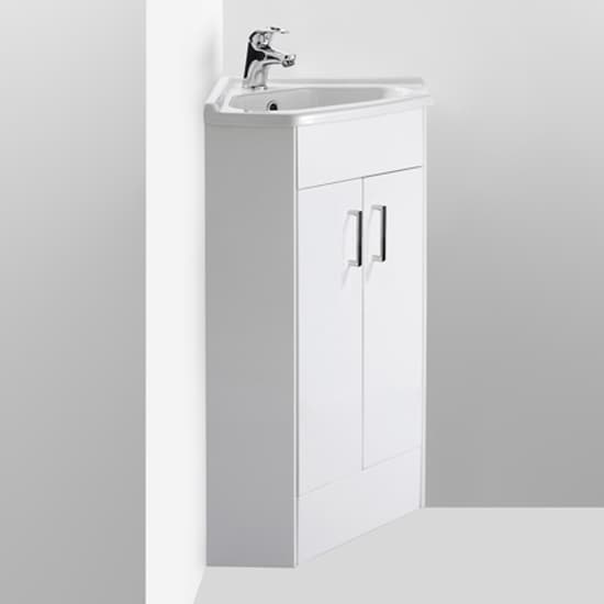 Mayetta 55cm 2 Doors Corner Vanity With Basin In Gloss White_1
