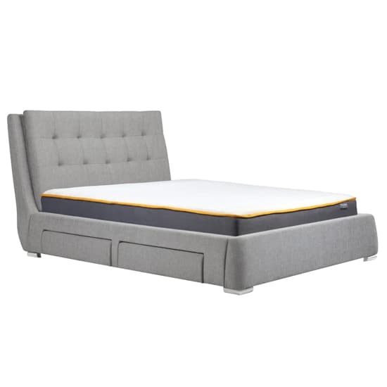 Mayfair Fabric King Size Bed With 4 Drawers In Grey_2