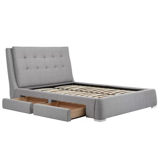 Mayfair Fabric King Size Bed With 4 Drawers In Grey_4