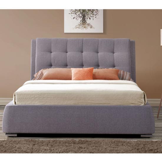 Mayfair Fabric King Size Bed In Grey With 4 Drawers Furniture in Fashion