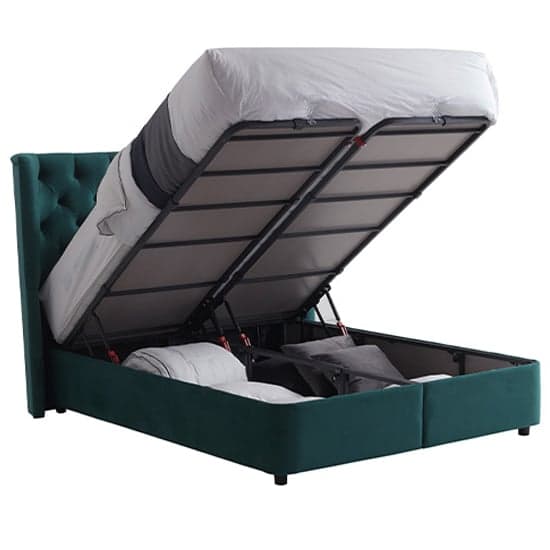 Mallor Tactile Fabric Storage Double Bed In Green_2