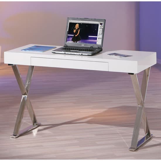 Mayline High Gloss Laptop Desk In White_2