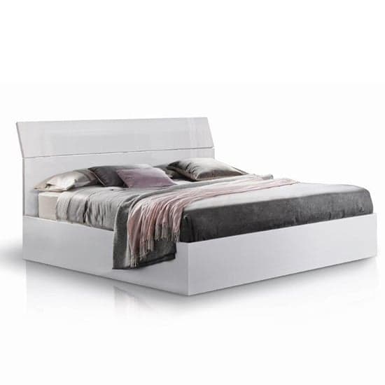 Mayon Wooden King Size Bed In White High Gloss_2
