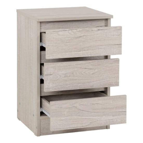 Mcgowan Wooden Bedside Cabinet With 3 Drawers In Urban Snow_2
