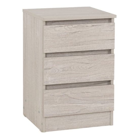 Mcgowan Wooden Bedside Cabinet With 3 Drawers In Urban Snow_1