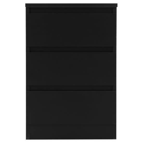 Mcgowen Black Wooden Bedside Cabinet With 3 Drawers In Pair_4