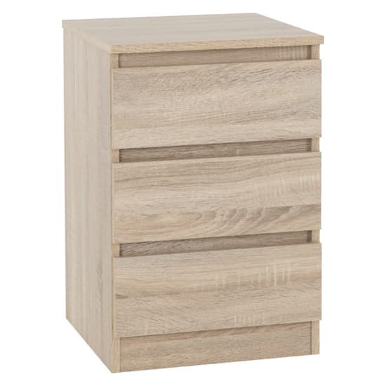 Mcgowen Sonoma Oak Wooden Bedside Cabinet 3 Drawers In Pair_2