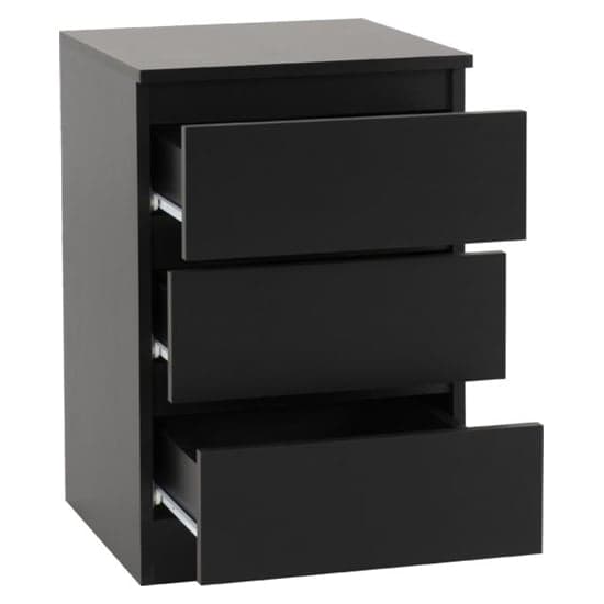 Mcgowen Wooden Bedside Cabinet With 3 Drawers In Black_2