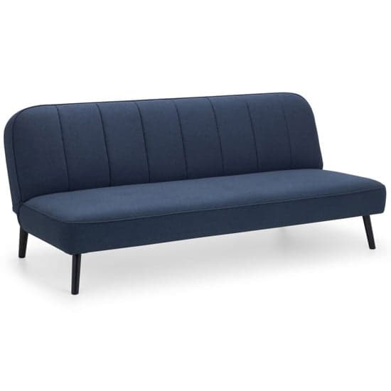 Maceo Curved Back Linen Upholstered Sofabed In Blue_3