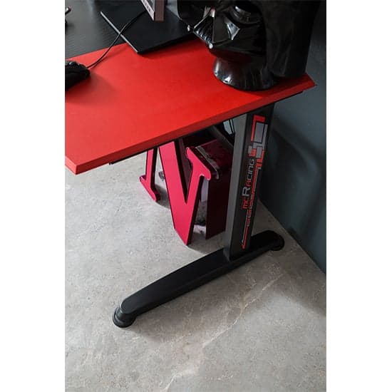 McRacing Wooden Gaming Desk In Red And Black_4