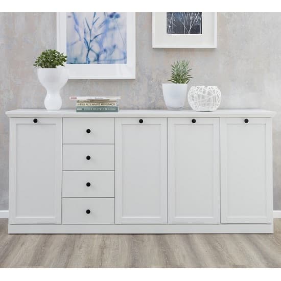 Median Wooden Sideboard Large In White With 4 Doors_2