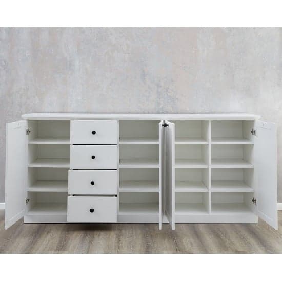 Median Wooden Sideboard Large In White With 4 Doors_3