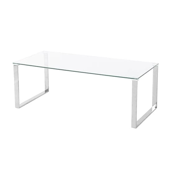 Megan Clear Glass Rectangular Coffee Table With Chrome Legs Furniture in Fashion