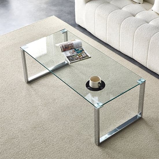 Megan Clear Glass Rectangular Coffee Table With Chrome Legs_2