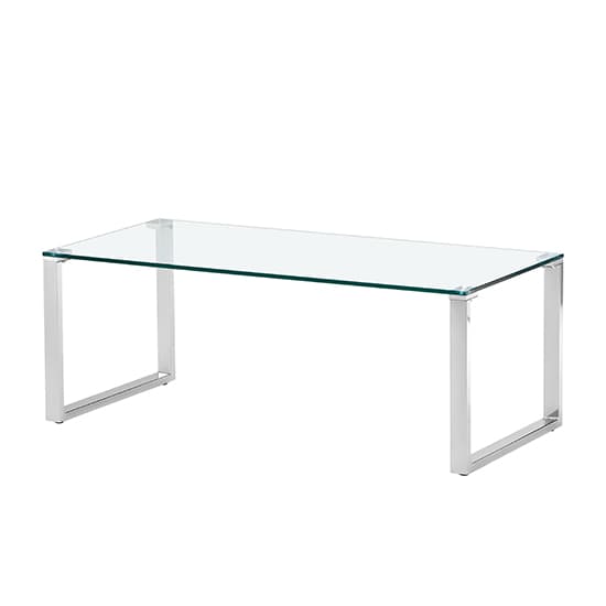 Megan Clear Glass Rectangular Coffee Table With Chrome Legs_4