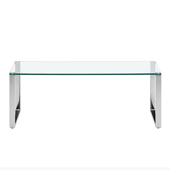 Megan Clear Glass Rectangular Coffee Table With Chrome Legs Furniture in Fashion