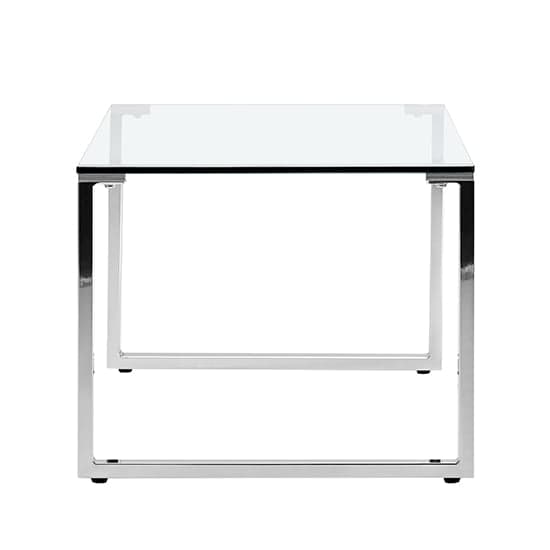 Megan Clear Glass Rectangular Coffee Table With Chrome Legs Furniture in Fashion