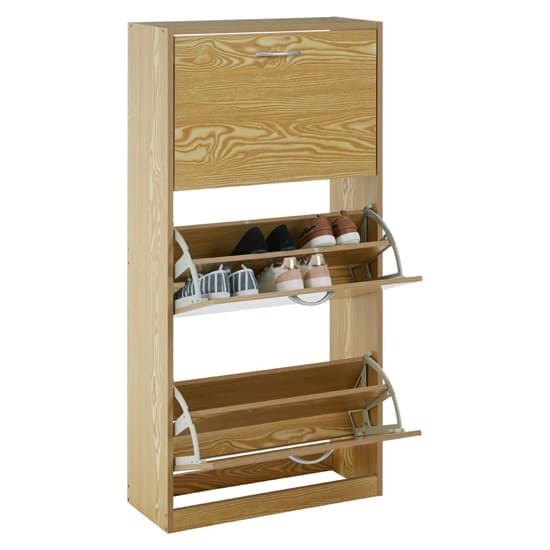 Megrez Wooden Shoe Cabinet With 3 Flip Doors In Brown_5