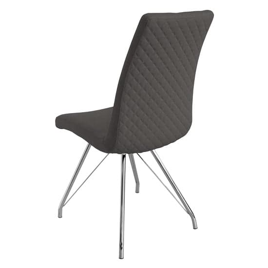 Mekbuda Fabric Upholstered Dining Chair In Dark Grey_2