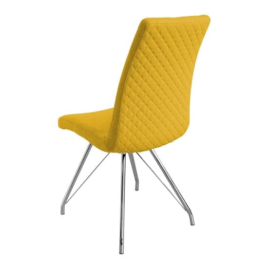 Mekbuda Fabric Upholstered Dining Chair In Yellow_2