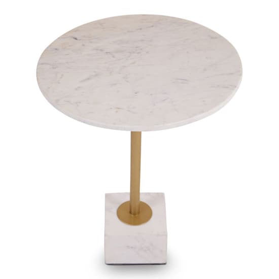 Mekbuda Round Marble Top Side Table With T Shaped Base_3